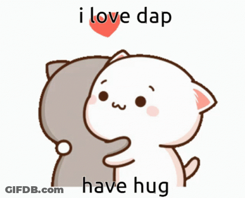 Two Cats Hugging Saying I Love Dap Have Hug GIF