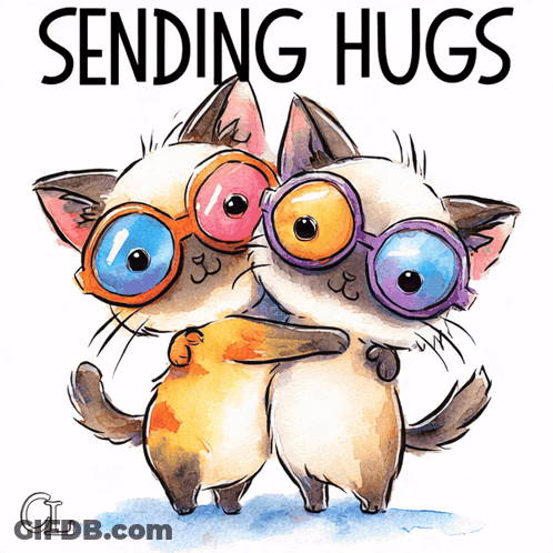 Two Cats Hugging Sending Hugs GIF