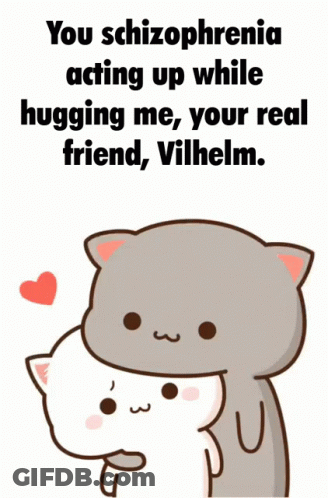 Two Cats Hugging With Heart Background GIF