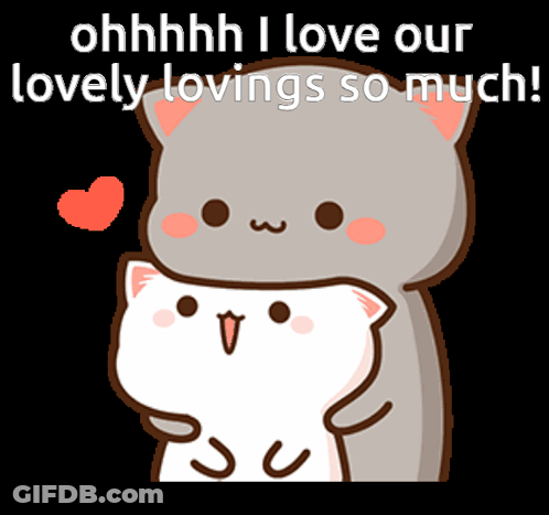 Two Cats Hugging With Love GIF