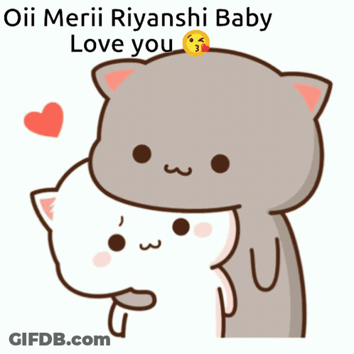 Two Cats Hugging With Love You GIF
