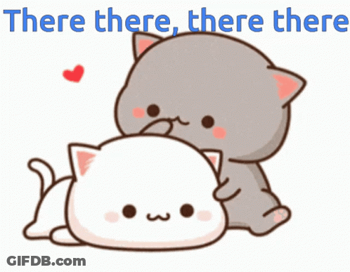 Two Cats Hugging With There There There GIF