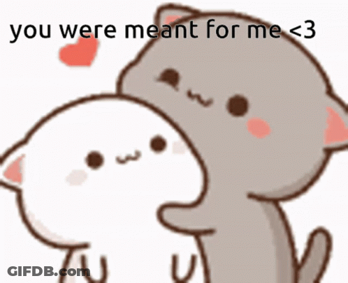 Two Cats Hugging You Were Meant For Me GIF