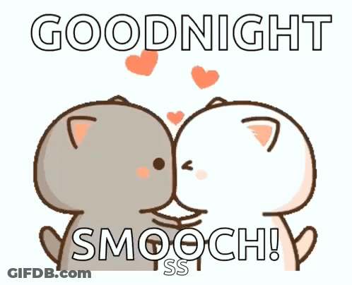 Two Cats Kissing Goodnight GIF