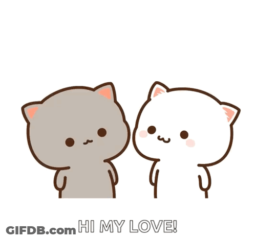 Two Cats Kissing Saying Hi My Love GIF