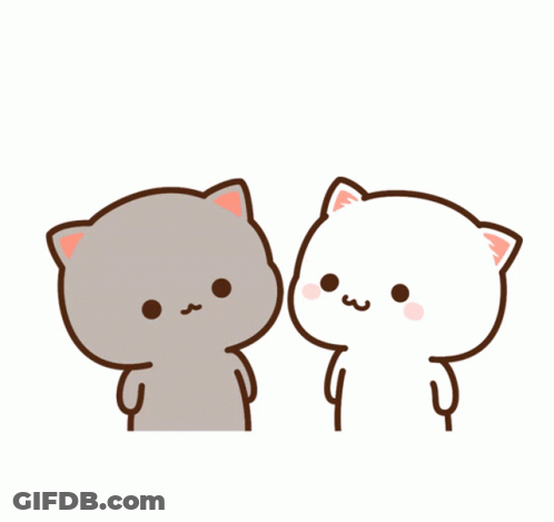 Two Cats Kissing With Heart GIF
