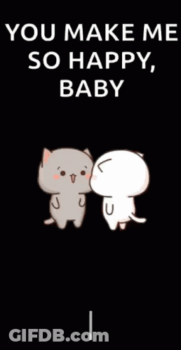 Two Cats Kissing You Make Me So Happy Baby GIF