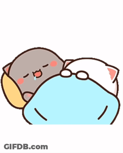 Two Cats Laying On Bed GIF
