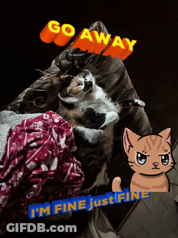 Two Cats Laying On Couch Go Away GIF