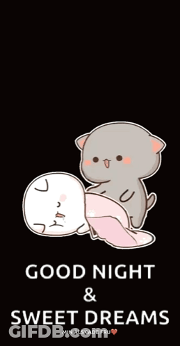 Two Cats Laying Together Good Night Sweet Dreams GIF