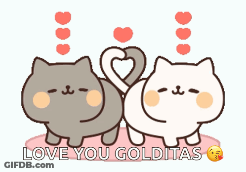 Two Cats Making Heart Shape With Tails GIF