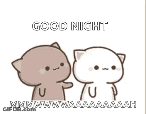 Two Cats Saying Good Night GIF