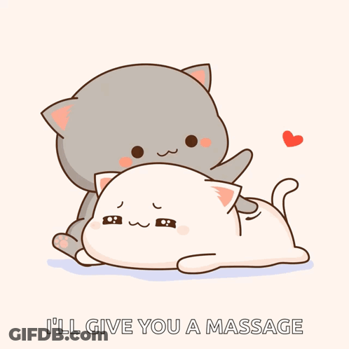 Two Cats Saying I'll Give You A Massage GIF