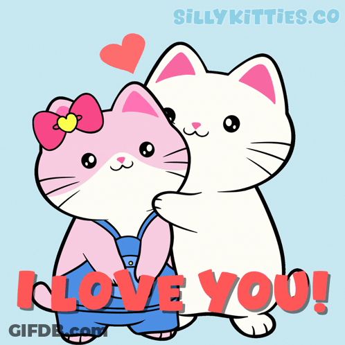 Two Cats Saying I Love You GIF