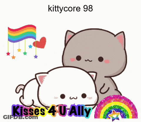 Two Cats Saying Kisses 4 U Ally GIF