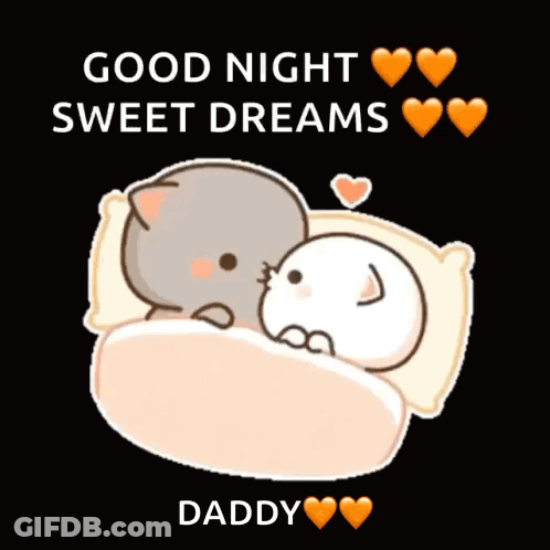 Two Cats Sleeping Good Night Sweet Dreams Daddy GIF