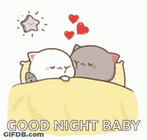 Two Cats Sleeping With Hearts Coming From Mouths GIF