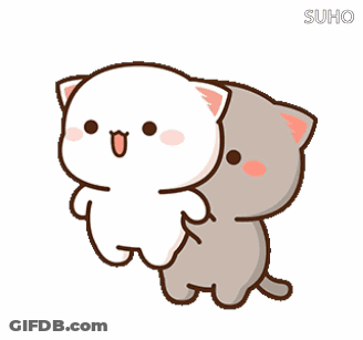 Two Cats Standing Together GIF