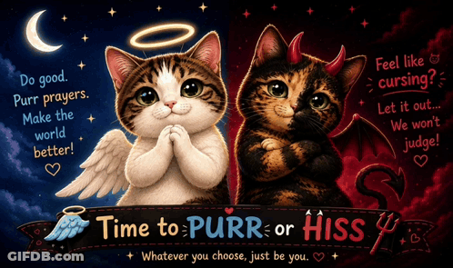 Two Cats Time To Purr Or Hiss GIF