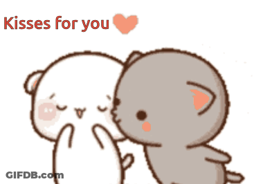 Two Cats With Kisses For You GIF