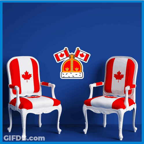 Two Chairs With Canadian Flag GIF