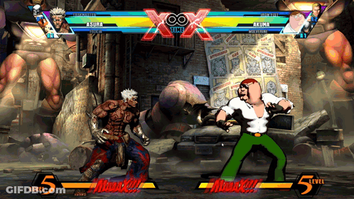 Two Characters Fighting Level 5 GIF