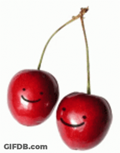 Two Cherries With Smiley Faces GIF
