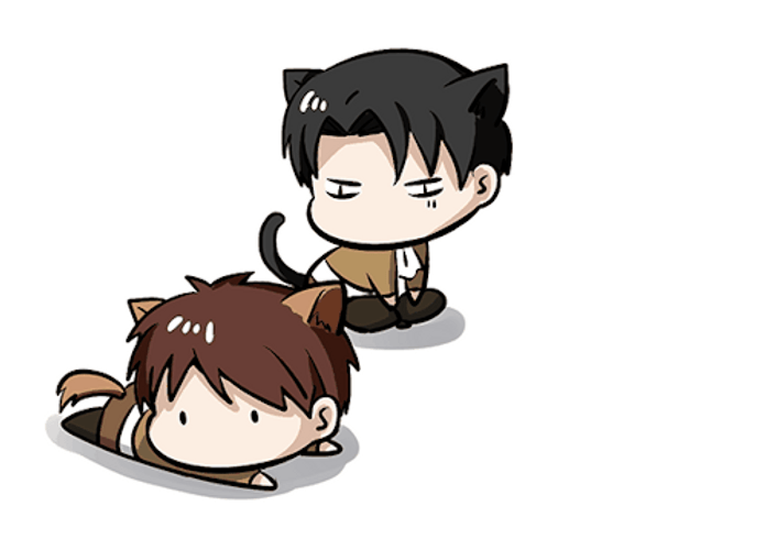 Two Chibi Neko Boys GIF