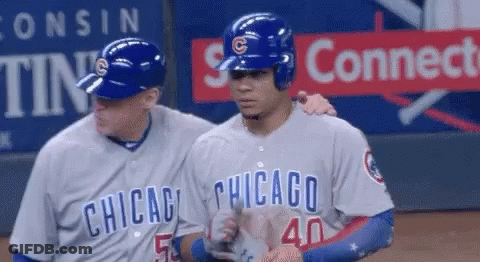 Two Chicago Cubs Players Shaking Hands GIF