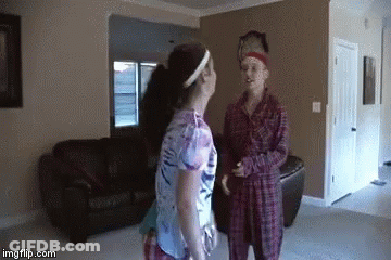 Two Chickens Fighting Full On Spanking GIF