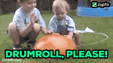 Two Children Playing With Ball Drumroll Please GIF