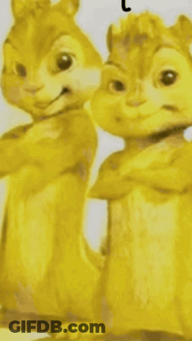 Two Chipmunks Standing Arms Crossed Letter L GIF