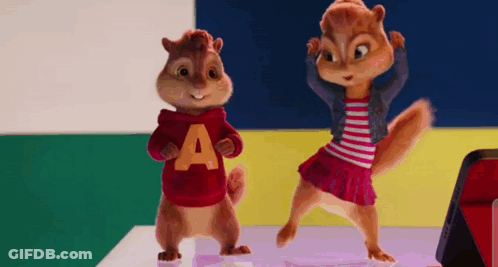 Two Chipmunks Standing Next To Each Other GIF