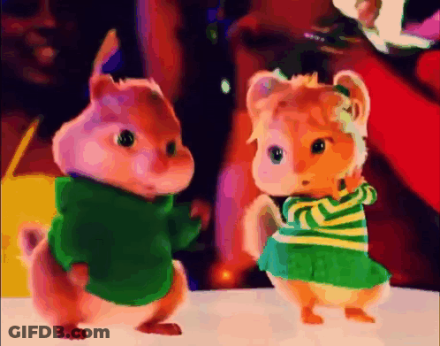 Two Chipmunks Standing Together GIF