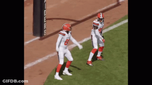 Two Cleveland Browns Football Players GIF