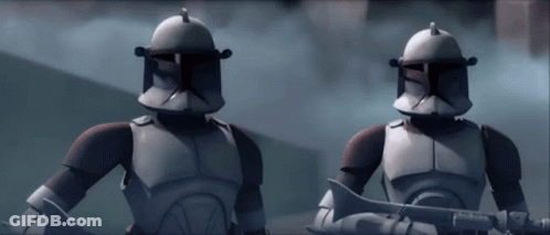 Two Clone Troopers Holding Guns GIF