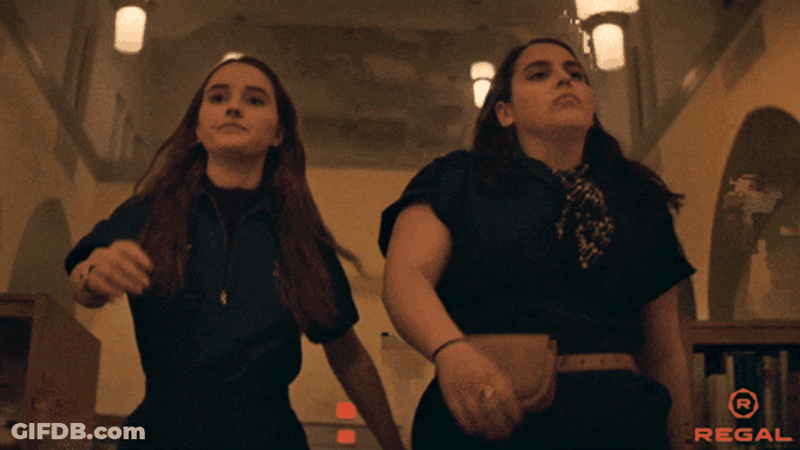 Two Cool Woman With Manly Walk GIF