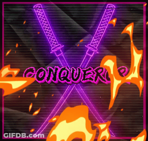 Two Crossed Swords With Conqueror GIF