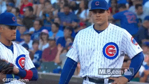 Two Cubs Baseball Players On Field GIF