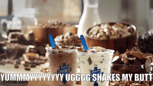 Two Cups Of Ice Cream Yummy GIF