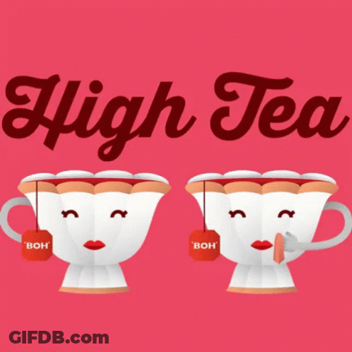 Two Cups Of Tea With Faces High Tea GIF