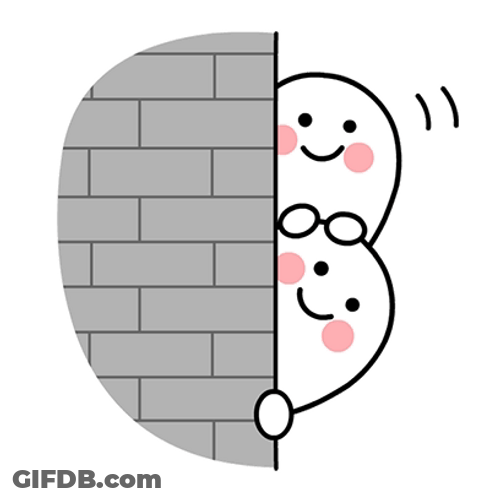 Two Cute Ghost Heads Peeking GIF