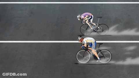 Two Cyclists One Wearing Tokyo Jersey GIF