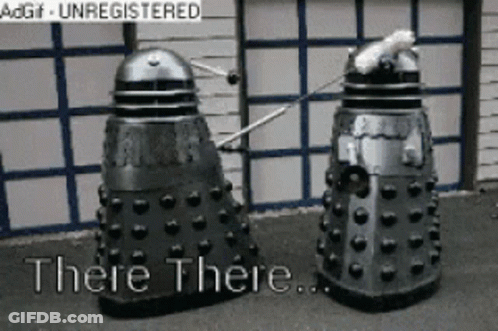 Two Daleks Saying There There GIF