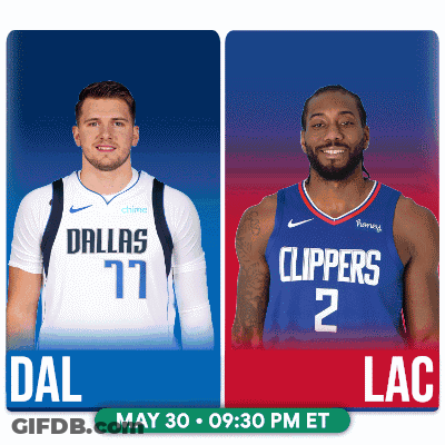 Two Dallas Mavericks And Clippers Basketball Players GIF