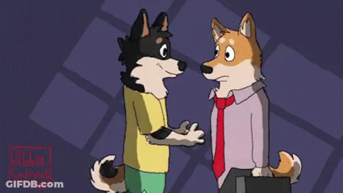 Two Dogs Hugging In Pixel Art GIF