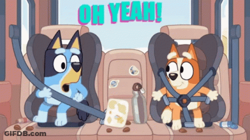 Two Dogs In Car Seats Saying Oh Yeah GIF