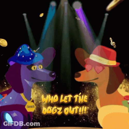 Two Dogs Saying Who Let The Dogz Out GIF