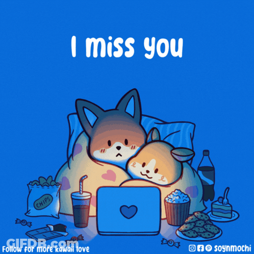 Two Dogs Watching Movie I Miss You GIF