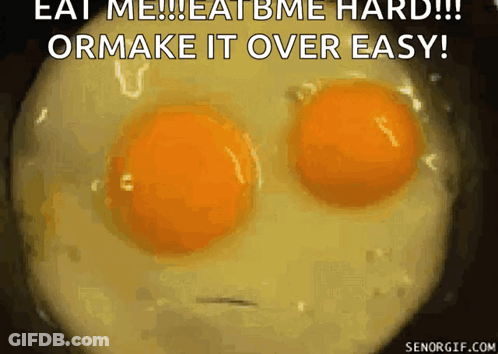 Two Eggs Saying Eat Me GIF
